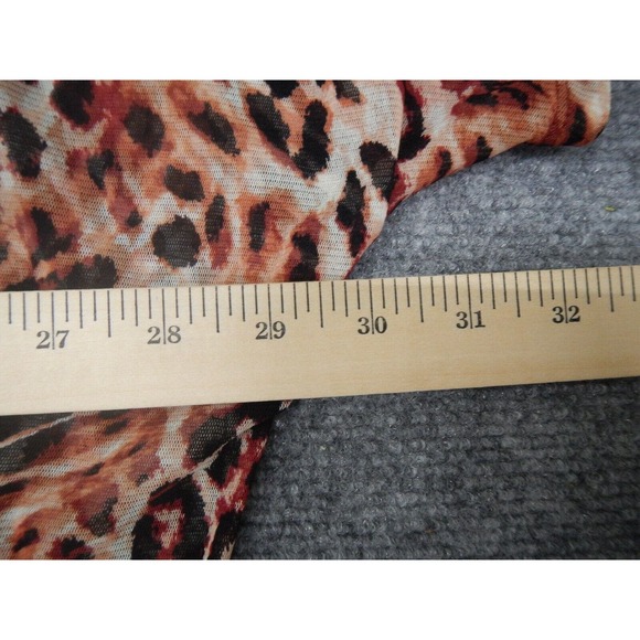 Apt 9 Blouse Top Women's Plus Size‎ 3X Leopard Print Cap Sleeve V-Neck Henley - Picture 7 of 8